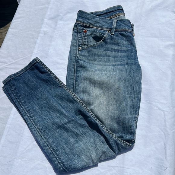 Hudson Jeans Collin Mid-Rise Skinny Crop light indigo distressed back pockets 27 - Picture 8 of 10